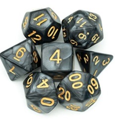 Set de 7 dados Marbled - Negro (AC-BL08)